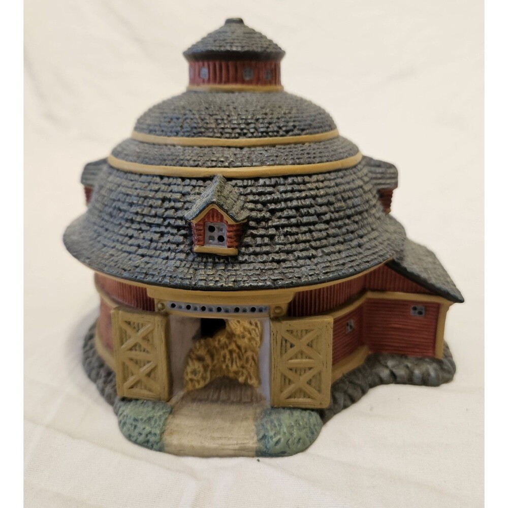 Vintage Lang & Wise Folk Art Village Meadowbrook Farm Red Round Barn 28010505